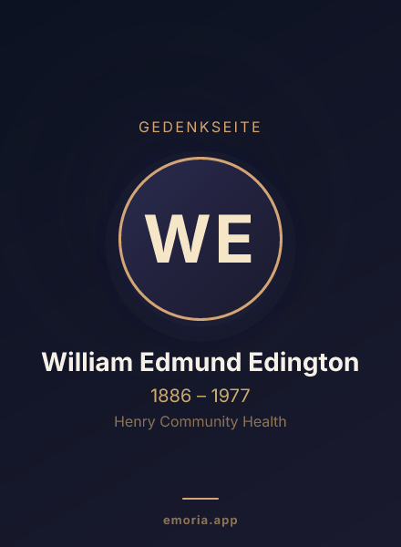 Gedenkportrait von William Edmund Edington