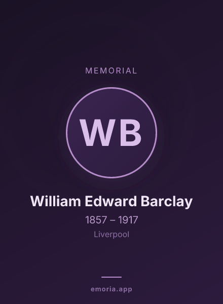 Memorial portrait of William Edward Barclay