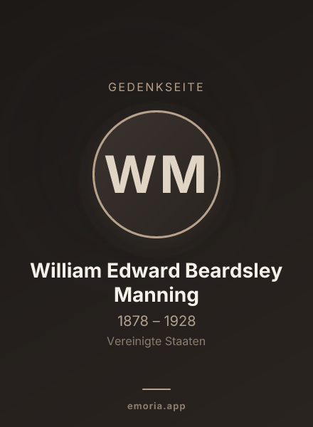 Gedenkportrait von William Edward Beardsley Manning