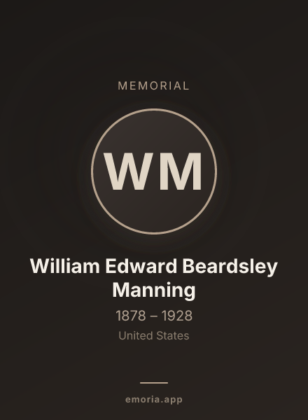 Memorial portrait of William Edward Beardsley Manning