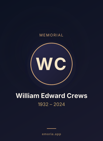 Memorial portrait of William Edward Crews