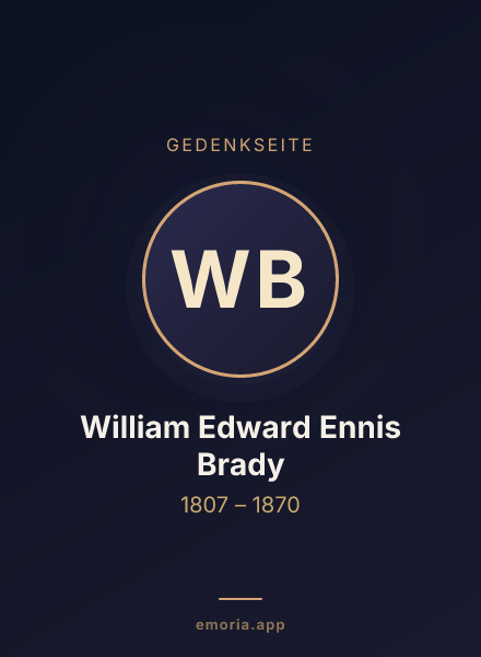 Gedenkportrait von William Edward Ennis Brady