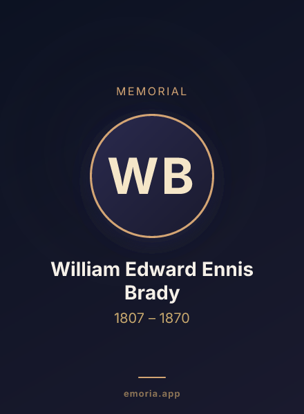 Memorial portrait of William Edward Ennis Brady
