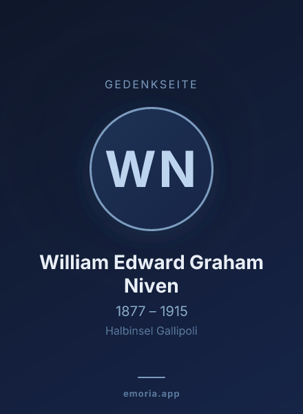 Gedenkportrait von William Edward Graham Niven