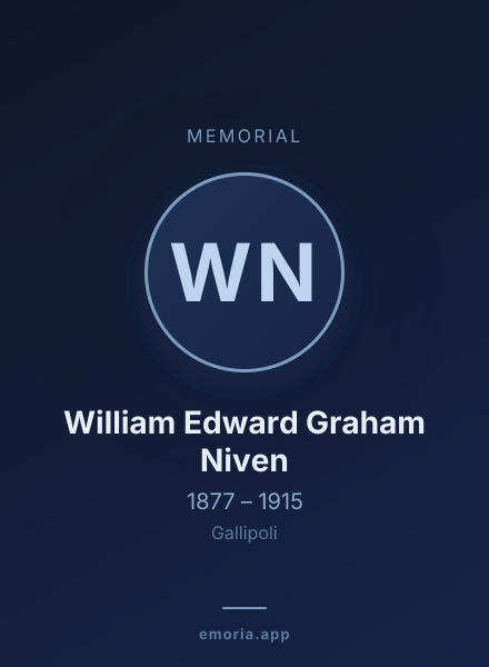 Memorial portrait of William Edward Graham Niven