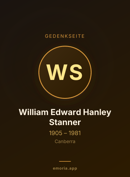 Gedenkportrait von William Edward Hanley Stanner