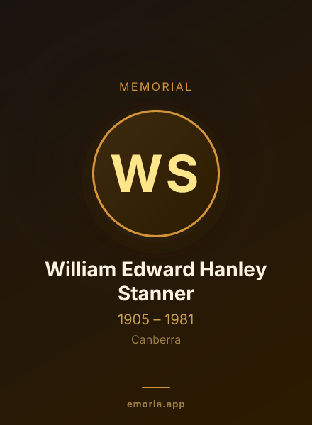 Memorial portrait of William Edward Hanley Stanner
