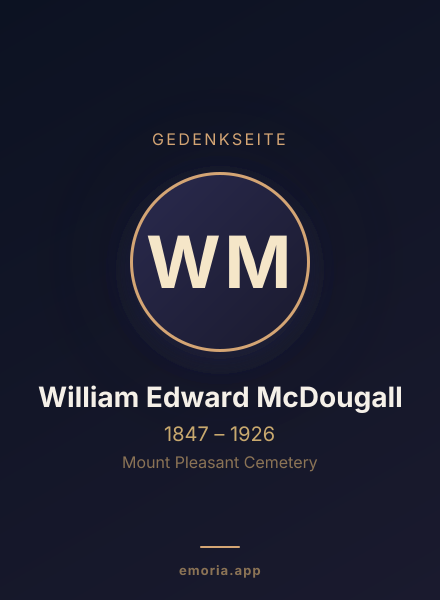 Gedenkportrait von William Edward McDougall