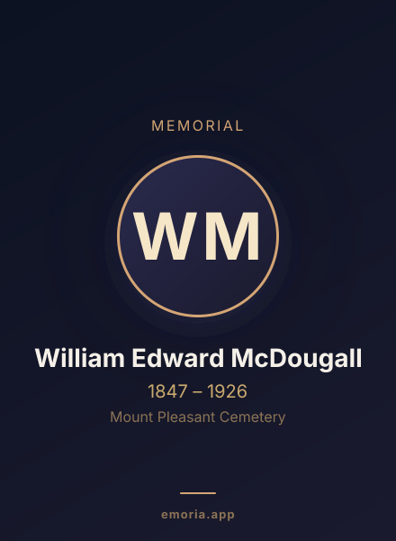 Memorial portrait of William Edward McDougall