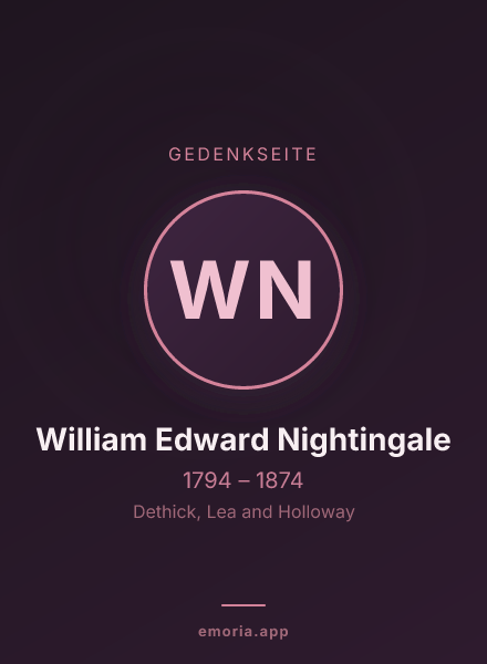 Gedenkportrait von William Edward Nightingale