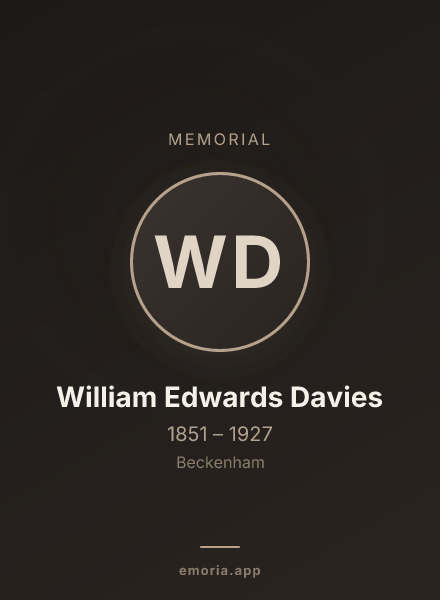 Memorial portrait of William Edwards Davies