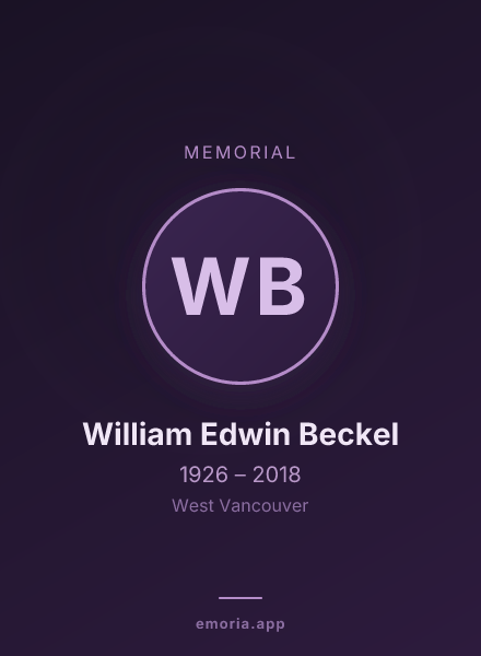 Memorial portrait of William Edwin Beckel