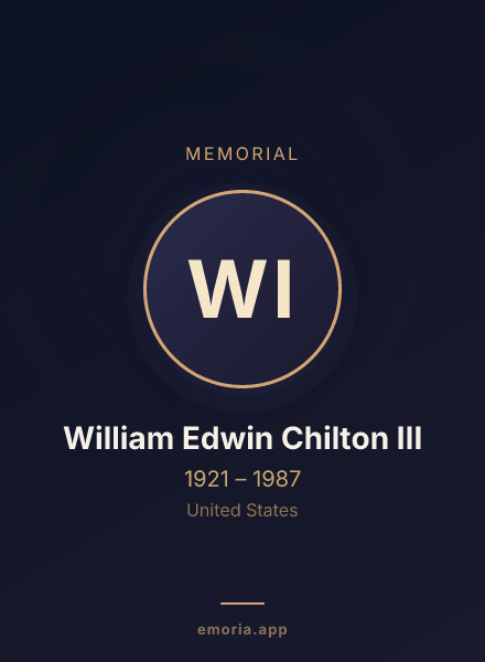 Memorial portrait of William Edwin Chilton III