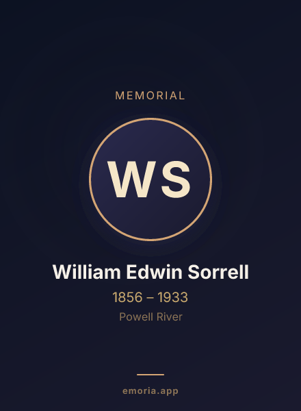 Memorial portrait of William Edwin Sorrell