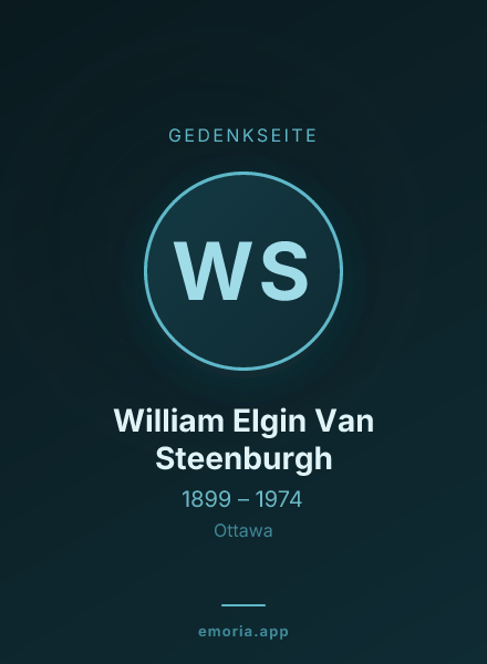 Gedenkportrait von William Elgin Van Steenburgh