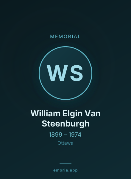 Memorial portrait of William Elgin Van Steenburgh
