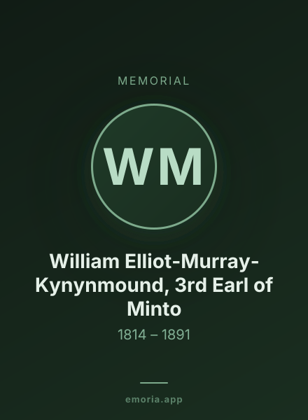 Memorial portrait of William Elliot-Murray-Kynynmound, 3rd Earl of Minto