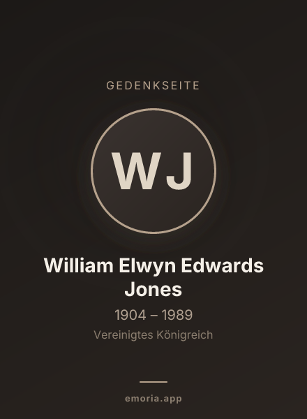 Gedenkportrait von William Elwyn Edwards Jones