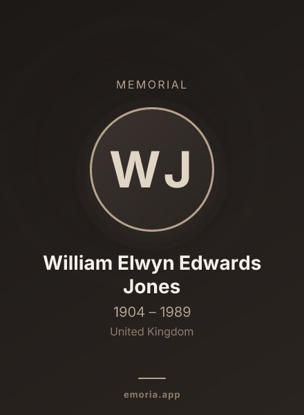 Memorial portrait of William Elwyn Edwards Jones