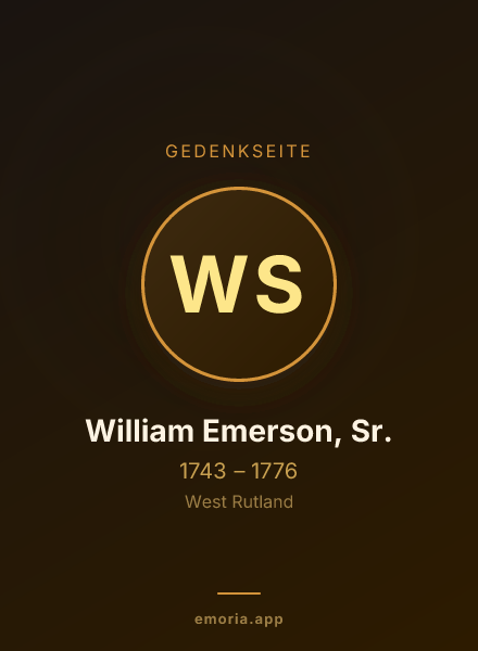 Gedenkportrait von William Emerson, Sr.
