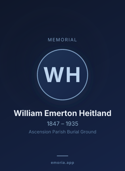 Memorial portrait of William Emerton Heitland