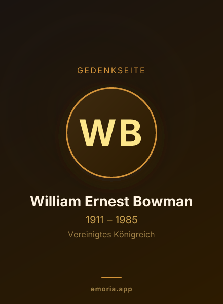 Gedenkportrait von William Ernest Bowman