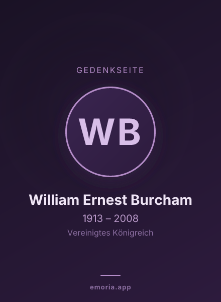 Gedenkportrait von William Ernest Burcham