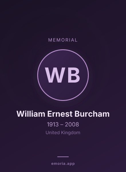 Memorial portrait of William Ernest Burcham