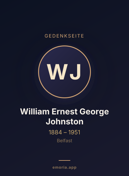 Gedenkportrait von William Ernest George Johnston