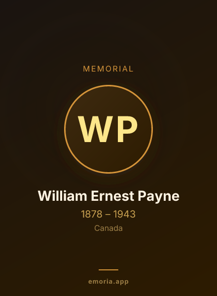 Memorial portrait of William Ernest Payne