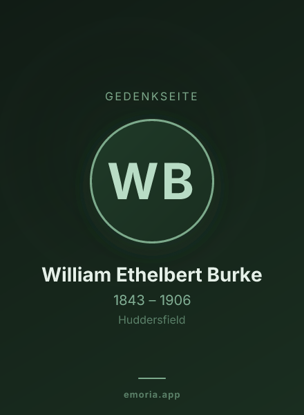 Gedenkportrait von William Ethelbert Burke