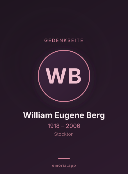 Gedenkportrait von William Eugene Berg