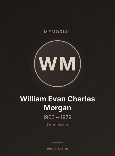 Memorial portrait of William Evan Charles Morgan