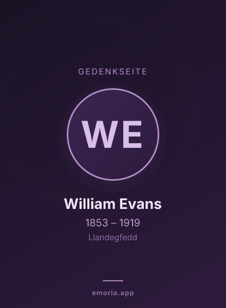 Gedenkportrait von William Evans