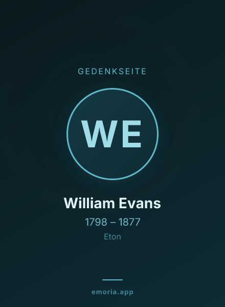 Gedenkportrait von William Evans