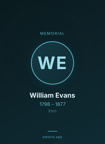 Memorial portrait of William Evans