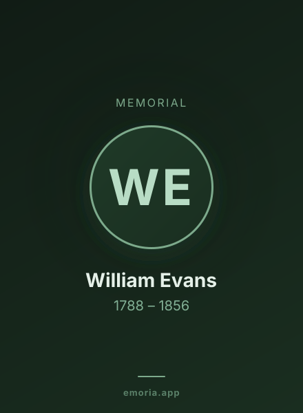 Memorial portrait of William Evans