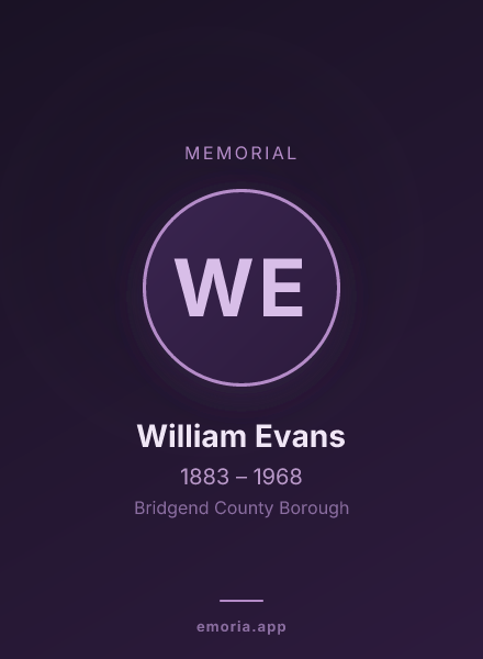 Memorial portrait of William Evans
