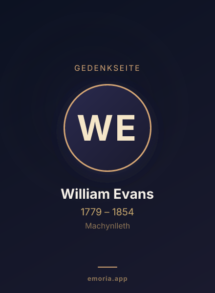 Gedenkportrait von William Evans