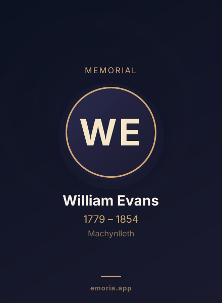 Memorial portrait of William Evans