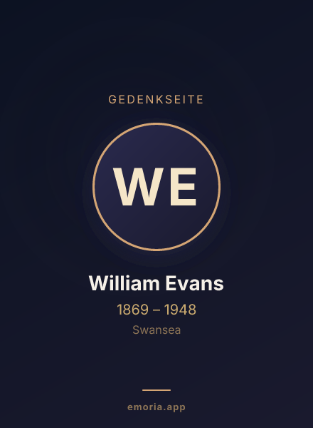 Gedenkportrait von William Evans