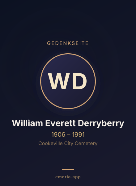 Gedenkportrait von William Everett Derryberry
