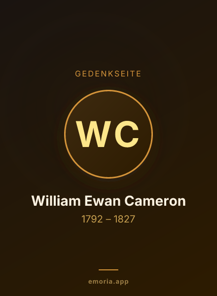 Gedenkportrait von William Ewan Cameron