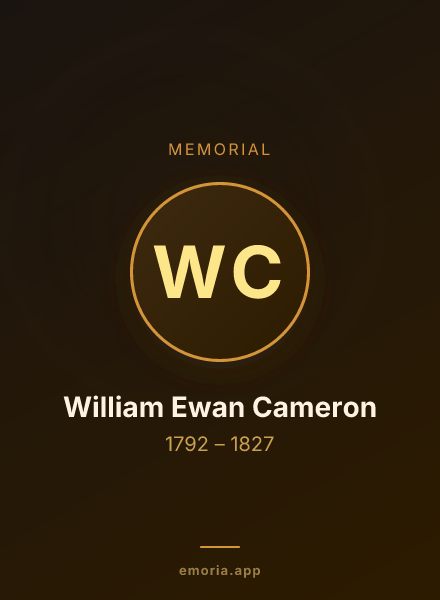 Memorial portrait of William Ewan Cameron