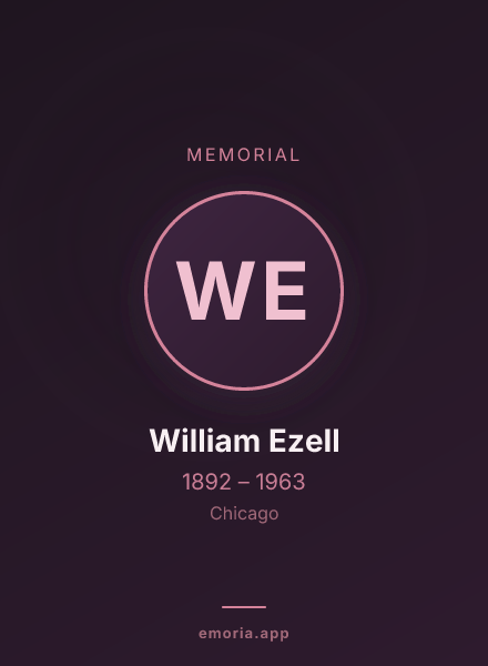 Memorial portrait of William Ezell