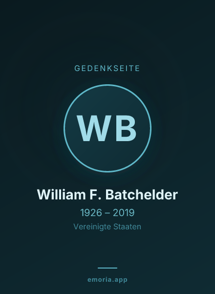 Gedenkportrait von William F. Batchelder