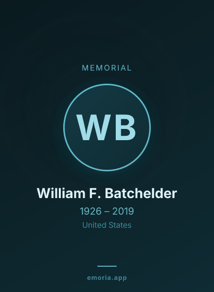 Memorial portrait of William F. Batchelder