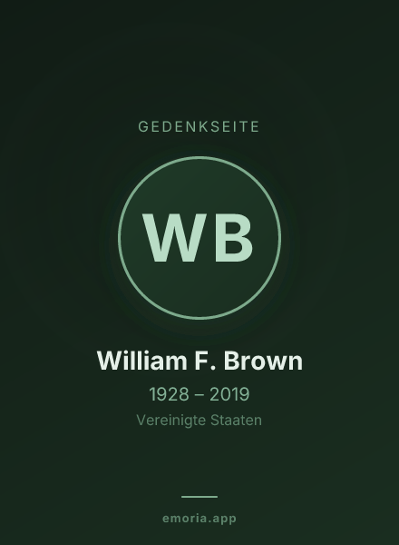 Gedenkportrait von William F. Brown