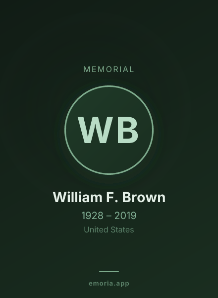 Memorial portrait of William F. Brown