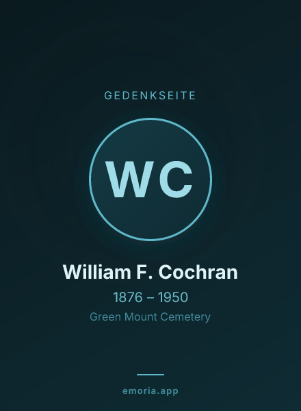 Gedenkportrait von William F. Cochran